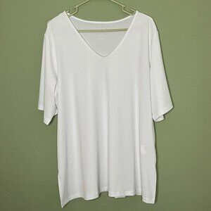 Susan Graver Modern Essentials Liquid Knit sz XLP V Neck Capsule Quiet Luxury